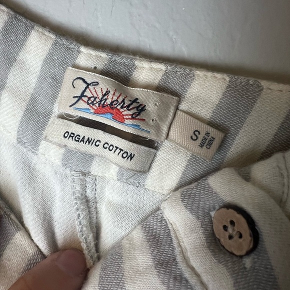 Faherty Dream Cotton Tie Dress Midi Button Front Striped Size Small - Picture 5 of 7